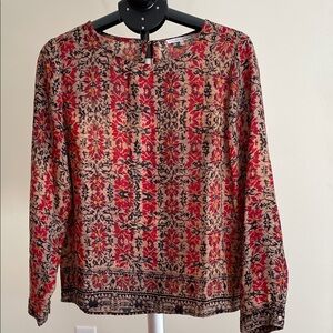 Violet & Claire Red and Black Floral Blouse
